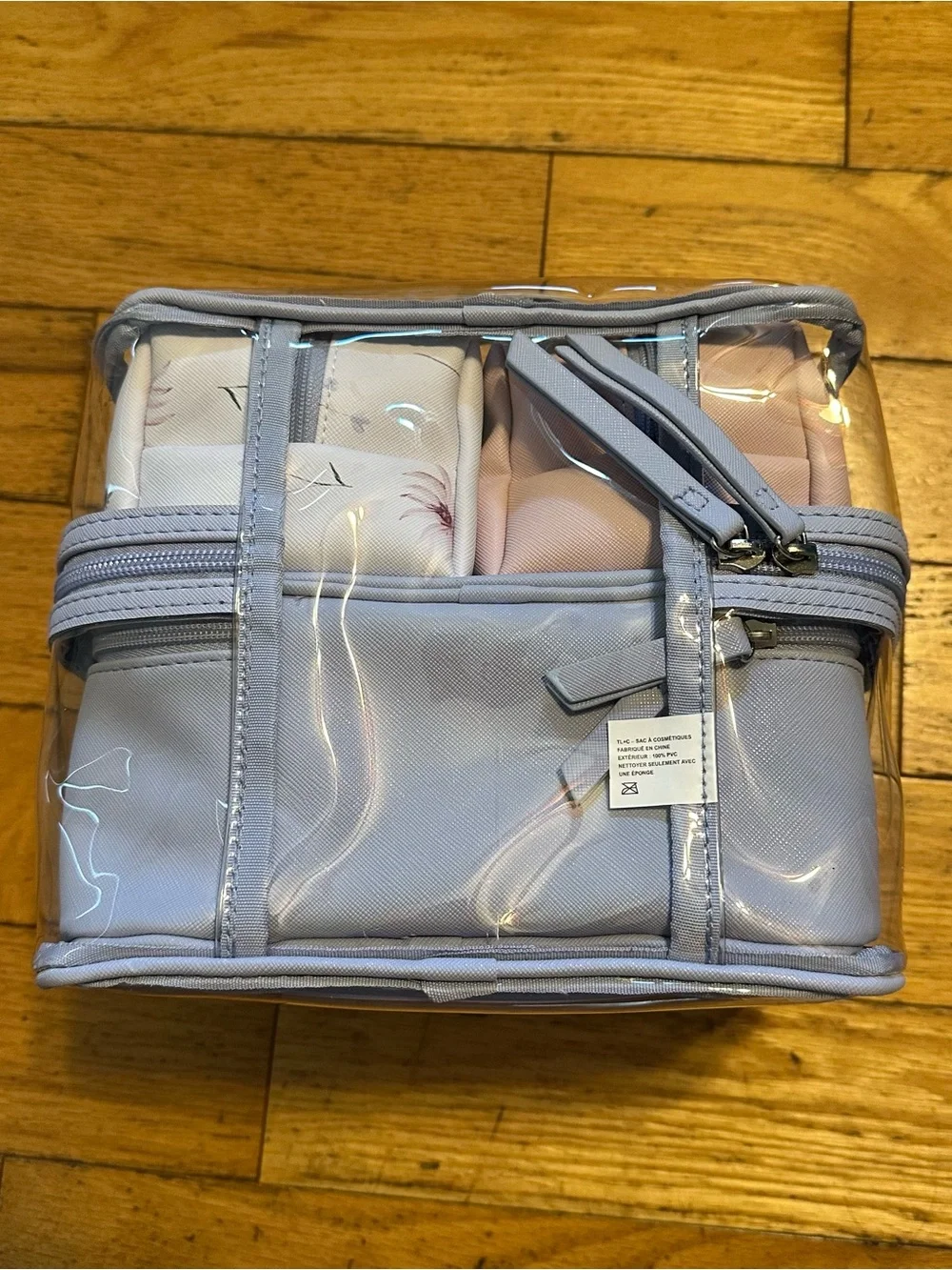 Clear Cosmetic Organizer Bag - Light purple